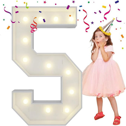 4FT Light Up Numbers Letters, Mosaic Numbers by MerryMosaics