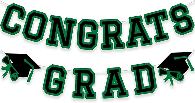 Congrats Grad Banner Graduation Party Banner Decoration Hanging Garland High by Unknown