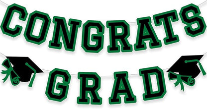 Congrats Grad Banner Graduation Party Banner Decoration Hanging Garland High by Unknown