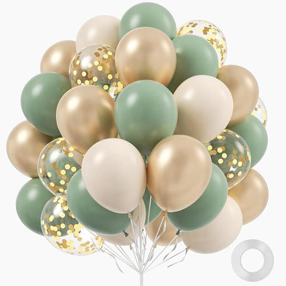 60pcs Sage Green Balloons 12inch by Leraqertra