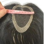 Anemone No Clips Human Hair Topper Piece Fringe Bangs for Women Wrap-Around Magic Paste with Invisible Lace for Natural Hair Loss Coverage (1B Lace French Bangs)