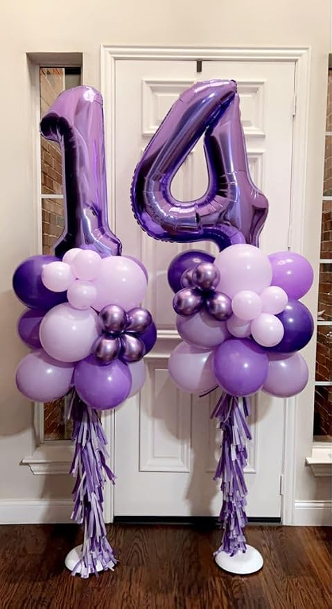 Number Balloons Purple 4 Balloon 40 Inch - Image 2