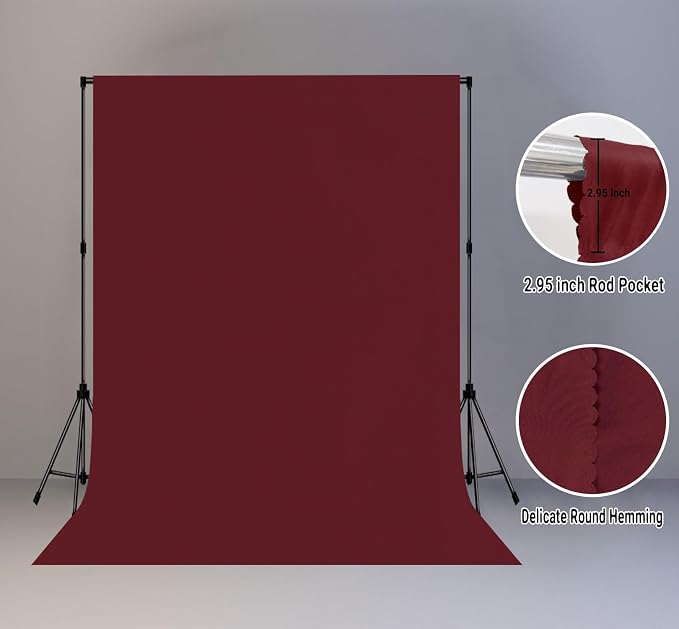 Burgundy Photography Backdrop for Photoshoot, Fabric 5x7ft | Polyester Studio - Image 6
