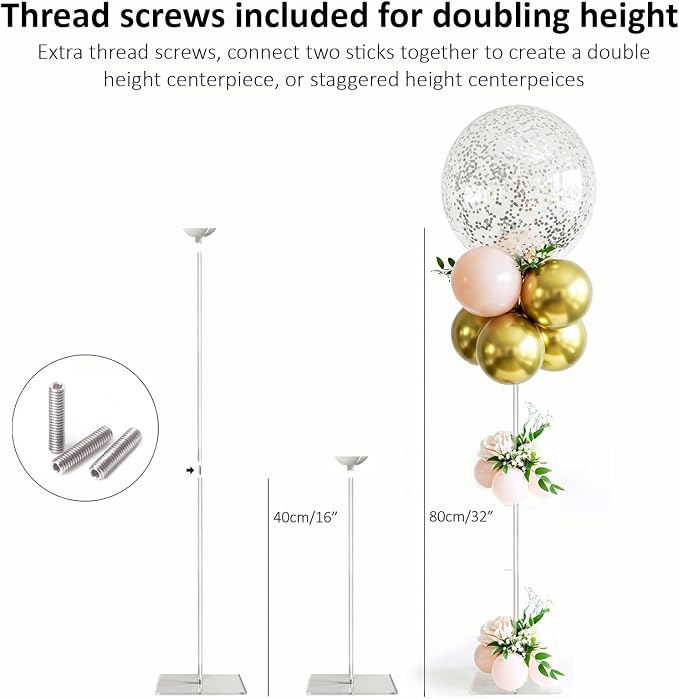6 Pack Reusable Acrylic Clear Balloon Stands - Image 6