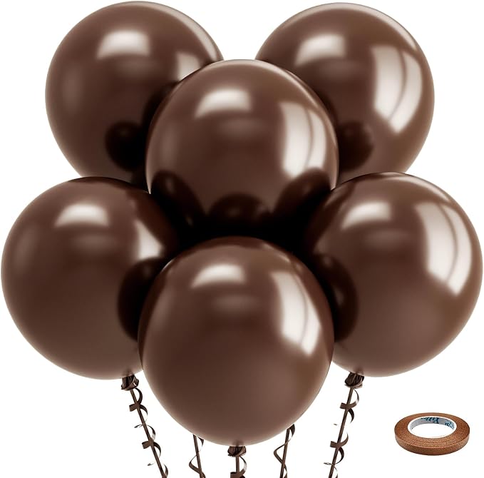 Bezente Brown Balloons 18 Inch 30 Pack Latex Large Thick | Dark Brown Big Round by Bezente