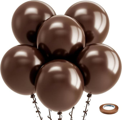 Bezente Brown Balloons 18 Inch 30 Pack Latex Large Thick | Dark Brown Big Round by Bezente