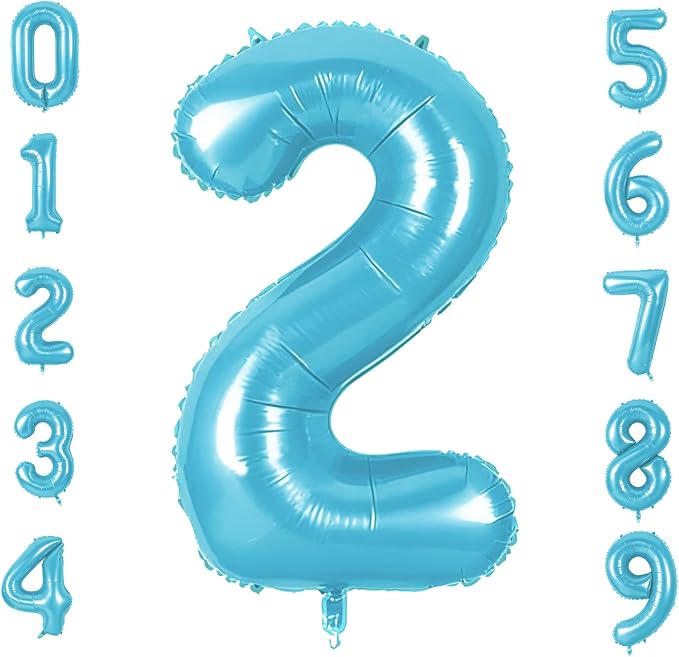 Number 2 Balloons for 2th Birthday Party Decorations, 0-100 Large No.2 Balloons by Joycard