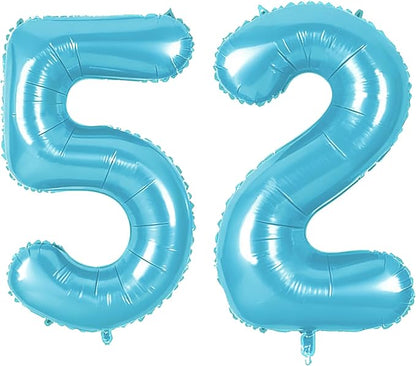 Number 52 Balloons for 52nd Birthday Party Decorations, 0-100 Large No.52 by Joycard