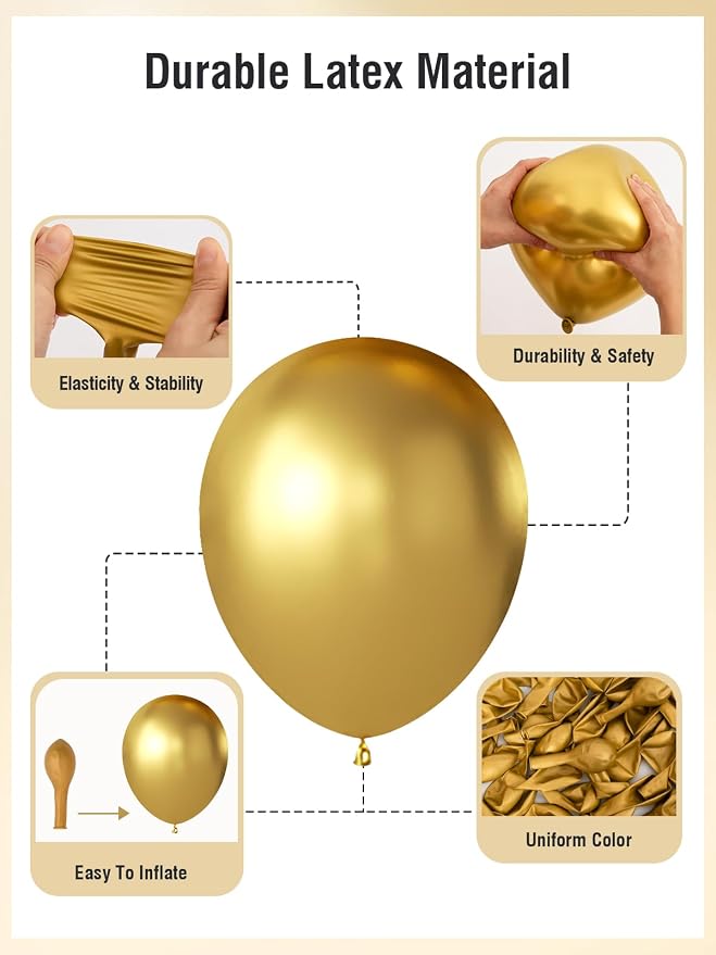 Gold Balloons 60 PCS Metallic Gold Balloons 12 Inch Gold Metallic Balloons - Image 4