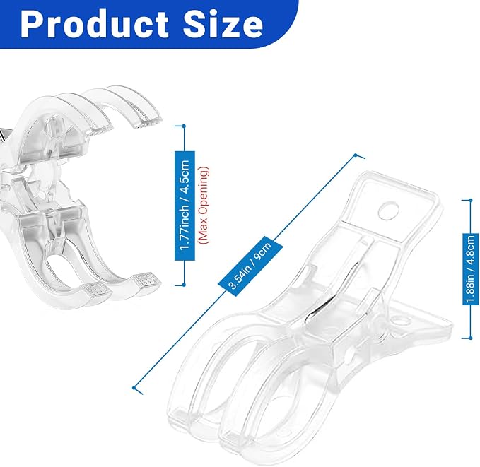 Rosellas 12 Pack Balloon Arch Clips, Plastic Transparent Backdrop Spring Clamps - Image 2