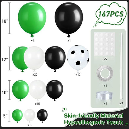 Black Green White Balloon Garland Arch Kit - Image 2