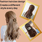 Women Flat Hair Clips,4-Pack French Large Matte Non-Slip Claw Hair Clips for Thick or Thin Hair (White, Black, Matte Khaki,Matte Dark Brown)
