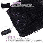Curly Clip in Hair Extensions For Black Women Brazilian Virgin Human Hair Clip in Extensions for Women 8Pcs Remy Hair with 18Clips 120g 24inch Natural Black