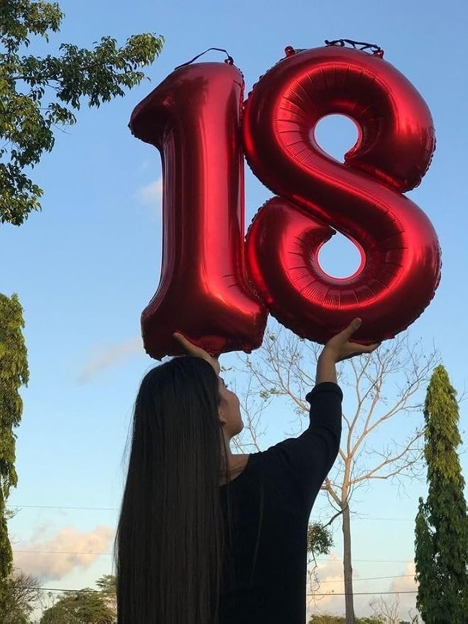 Numbers 14 Balloon 40Inch Red Balloons - Image 4