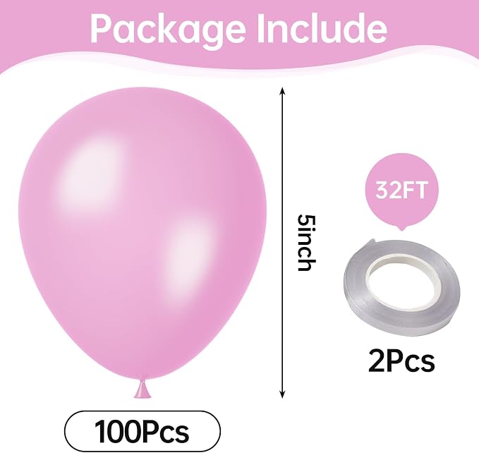 Pearl Pink Balloons, Birthday Decoration, Wedding Party, Baby Shower Decorations - Image 2