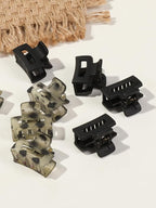 24 Small Hair Clips for Women Girls - Non-Slip Grip&Tangle-Free,Durable Plastic Mini Claw Clips (Tortoise & Black) for Thin/Medium Hair