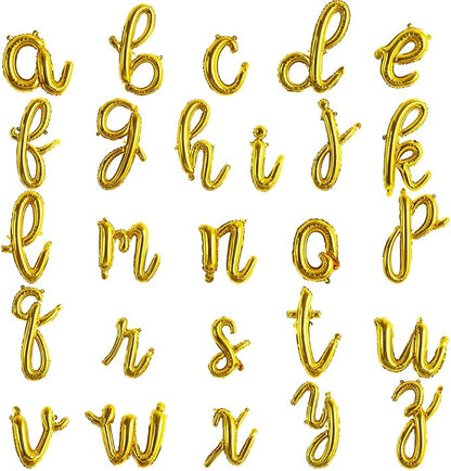 TONIFUL Cursive Gold Letter Balloon 2 Set 16Inch A-Z Custom Alphabet Banner | by TONIFUL