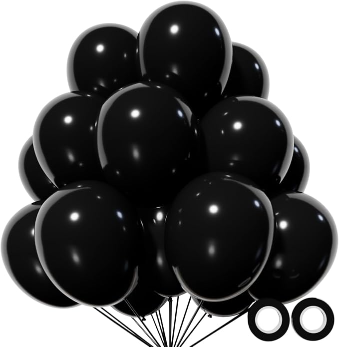 110pcs Black Balloon 12 inch by KUULBELAballoons