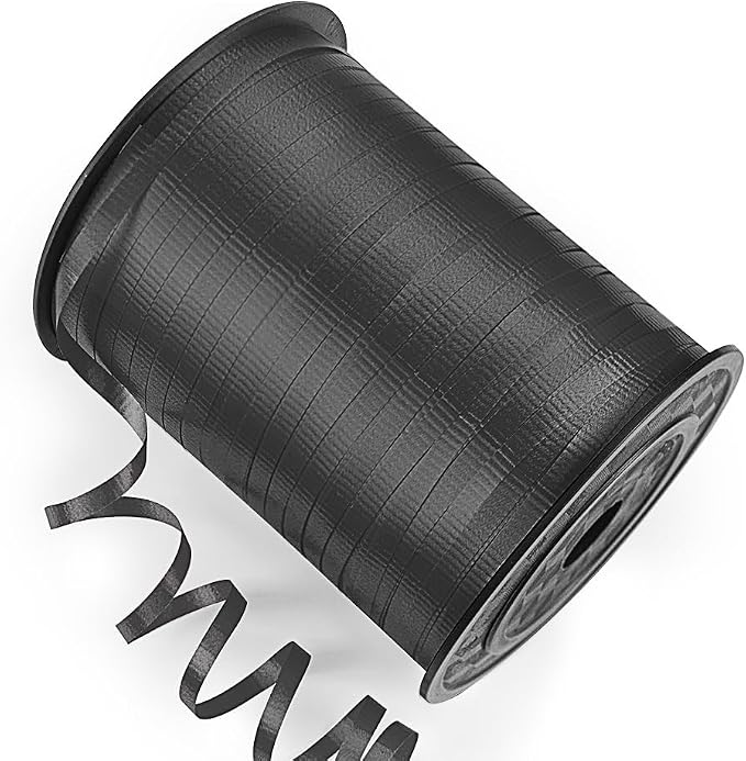 600 Yards Curling Ribbon Black, 1/5" Crimped Curling Ribbons | Ideal by Isaspire