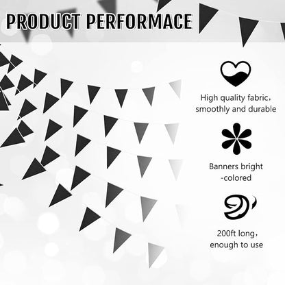 Tatuo 200 Feet Solid Pennant Banners Flags String Triangle Hanging DIY Bunting - Image 3