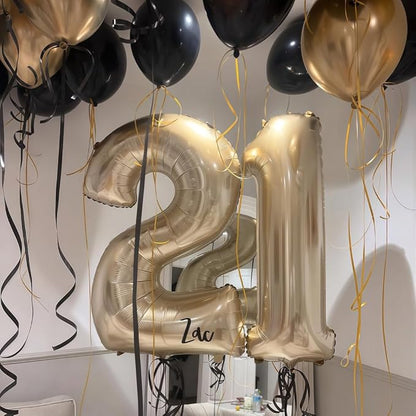 Champagne Gold 16 Balloon Number, 40 Inch Light Gold 16 Balloons Big Foil Mylar - Image 7