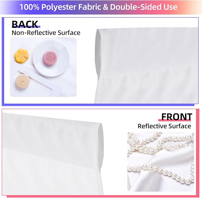 White Backdrop for Photoshoot, 10x10 ft Photo Backdrop Curtain Double-Side for - Image 5