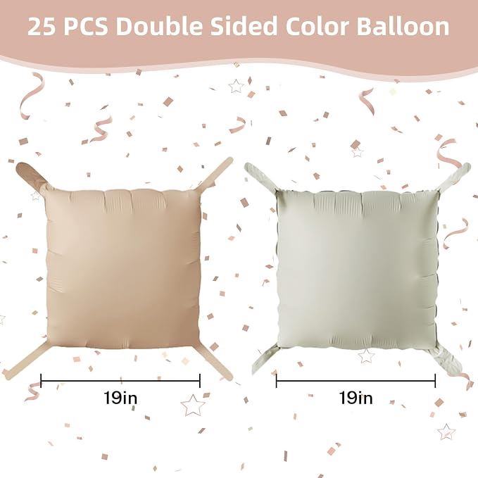 HILAVO Cream Square Foil Balloon Wall - Image 2