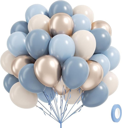 12inch Dusty Blue Balloons by Vicduotex