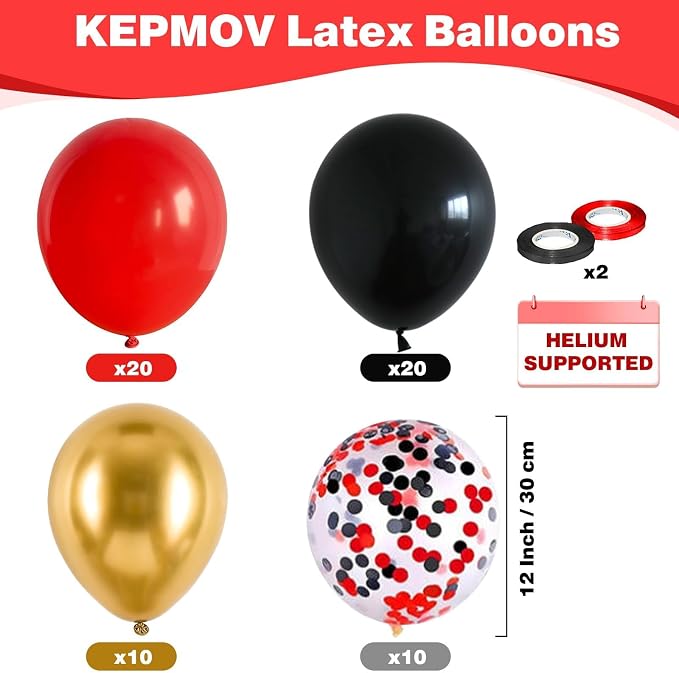 Red Gold Black Balloons - Image 2