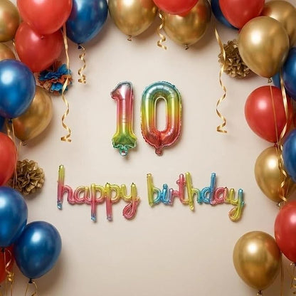 Number 10 Balloon Foil Mylar Balloons - Image 3