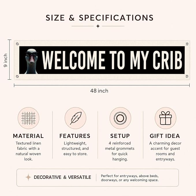 Welcome Banner Funny Home Decor Sign, Modern Hanging Decoration - Image 6