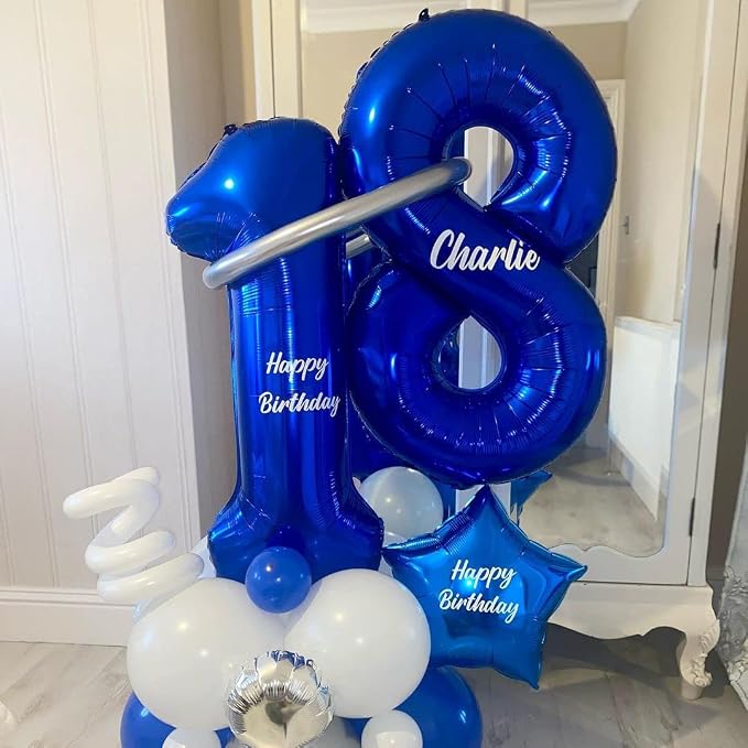 Navy Blue 18 Balloon Numbers, 40 Inch Dark Blue 18 or 81 Birthday Balloons - Image 4