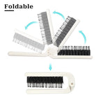 Foldable Hair Brush, Mini Portable Pocket Travel Boar Bristles Brush for Thin Thick Curly Wet Dry Hair, Folding Compact Size, Vacation Friendly