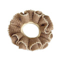 2 Pcs Soft Fabric Scrunchies for Hair,3.9 inch Medium Elastic Hair Ties Ropes Crochet Knit Silky Scrunchie for Women-Khaki