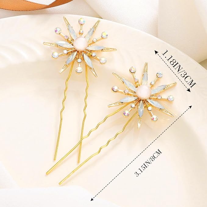Brishow Gold Star Decorative Hair Pins Hair Clips Bobby Pins for Women