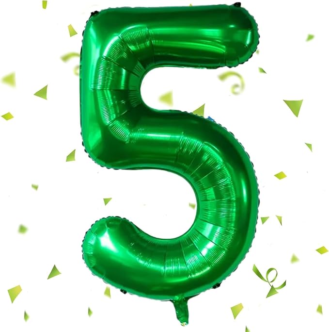Green Number Balloons, 40 Inch Dark Green Balloon 5.5 Helium Balloon 5th by Yeodong