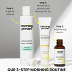 Morning Person Antioxidant Plant Protein Facial Cleanser - Calming And Soothing With Green Tea And Aloe Vera - Hydrating And De-Puffing - Sulfate and Paraben Free
