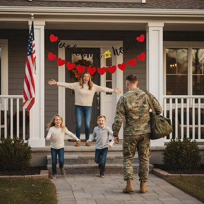 Welcome Home Banner with Heart, Welcome Home Sign, Homecoming Party Sign - Image 6