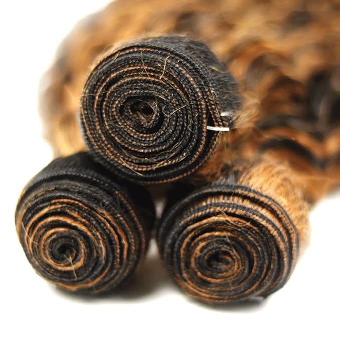 26 28 30 Inch P1B30 Bundles Human Hair Highlight Deep Wave Bundle Brazilian Virgin Remy Hair Extensions Niegmeag 2 Tone Black and Light Brown Deep Wave Bundle 300g