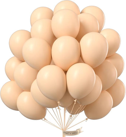 PartyWoo Nude Balloons 100pcs Apricot Boho Fall Color 12 Inch | Balloons by PartyWoo