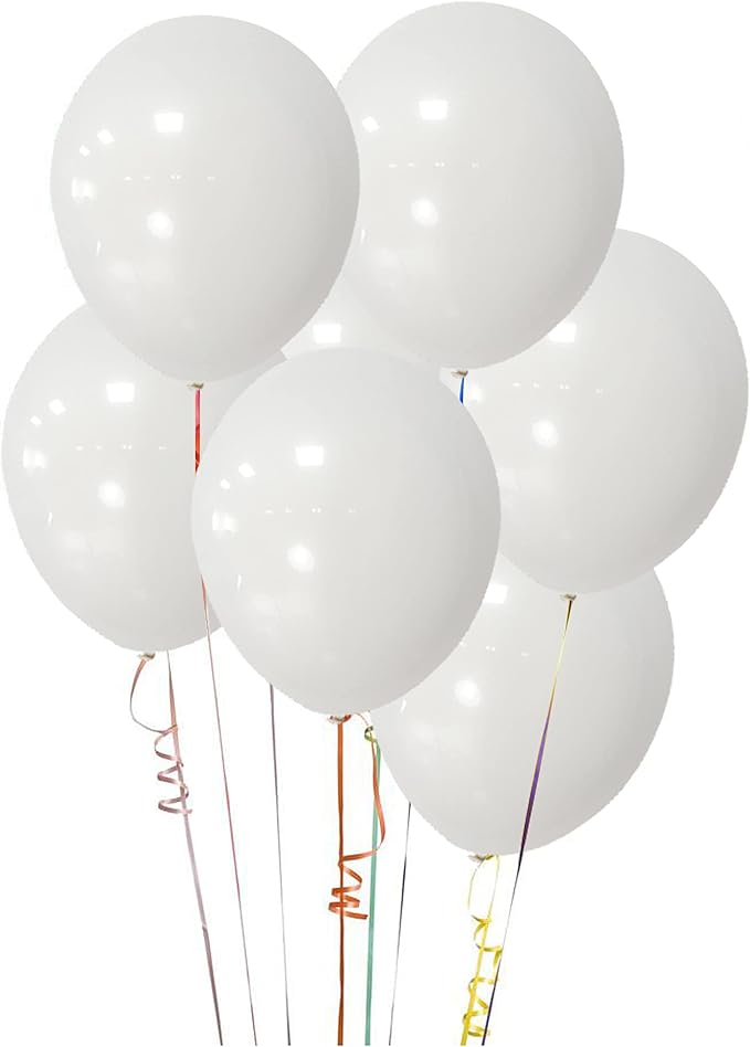 ASIYUHY White Balloons 100 Pack 12 Inch White Latex Party Balloons - Image 2