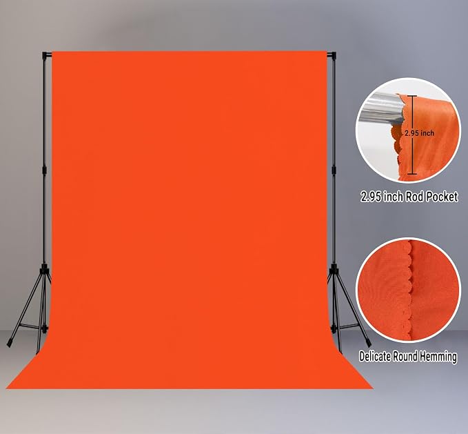 Orange Photography Backdrop for Photoshoot, Fabric 8x10ft | Polyester Studio - Image 2