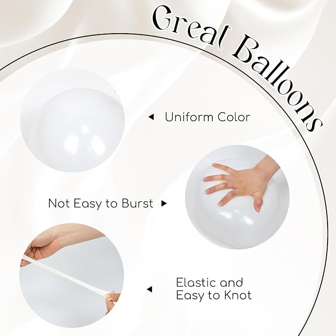 60pcs White Balloons with Clear Pearl White Balloons - Image 4