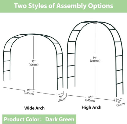 RUBFAC 7.8ft Garden Arch, Metal Trellis - Image 2