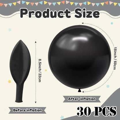 Black Balloons 30pcs 18 Inch Latex Balloon - Image 2