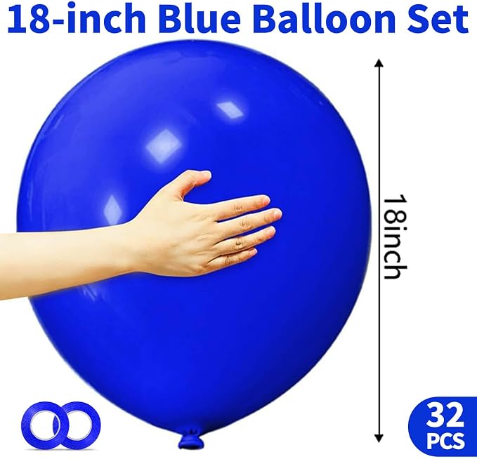 32Pcs Dark Blue Big Balloons 18 Inch, Round Large Latex Party Balloons - Image 3