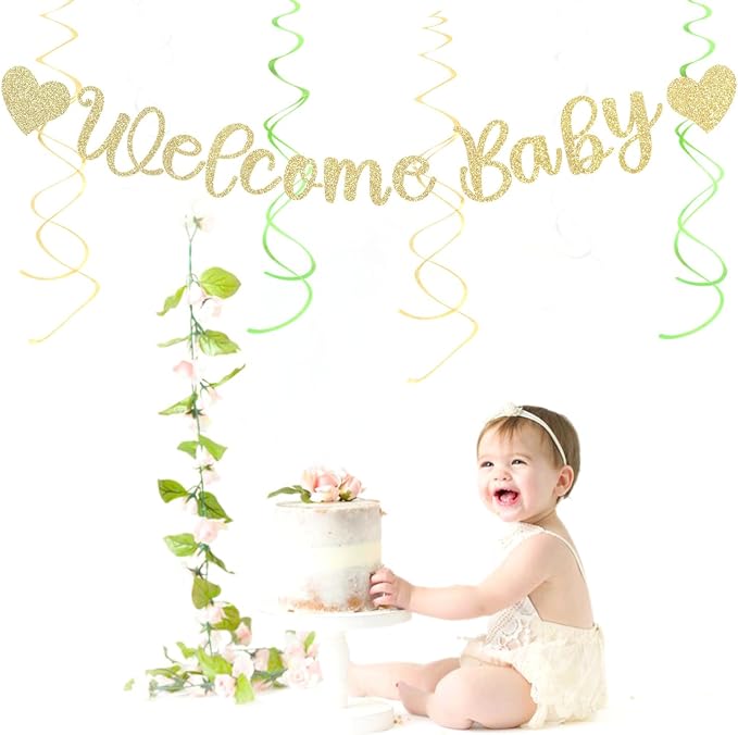 Sage-Green Champagne-Beige Baby Shower Party-Decorations - Image 7