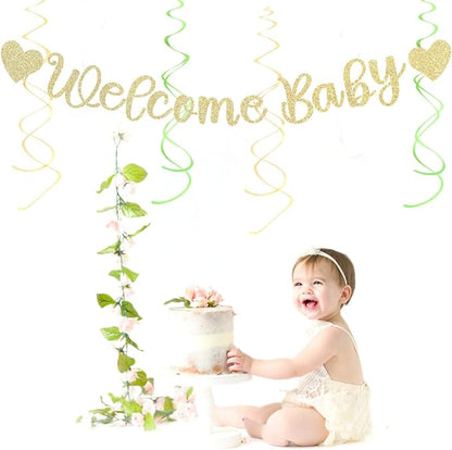Sage-Green Champagne-Beige Baby Shower Party-Decorations - Image 7