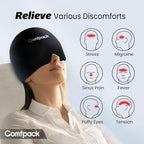 Migraine Relief Cap, FSA Eligible, Full Head Cold Compress Soft Stretchy Headache Relief Cap for Tension, Sinus, Stress Relief, Hangover Ice Hat, Puffy Eyes, Gifts for Migraine Sufferers
