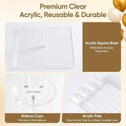 4 Pack Clear Acrylic Balloon Stands - Image 3